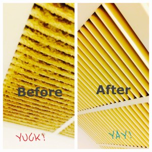 Air vent returns Before & After cleaning