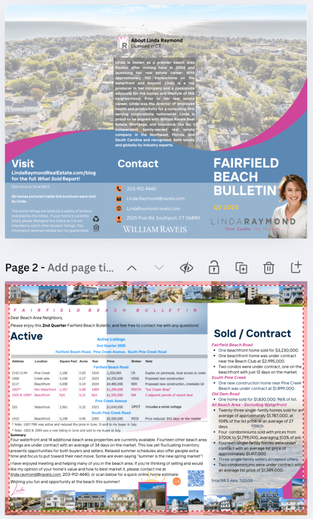 Screenshot of the Fairfield Beach Bulletin